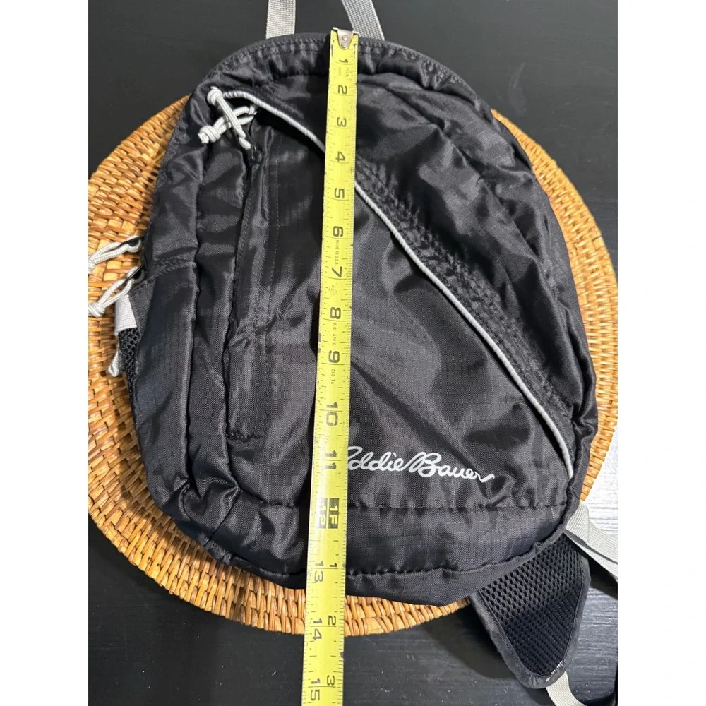 Eddie Bauer Rippac Cruiser Sling Bag Black Packable Crossbody Travel Backpack